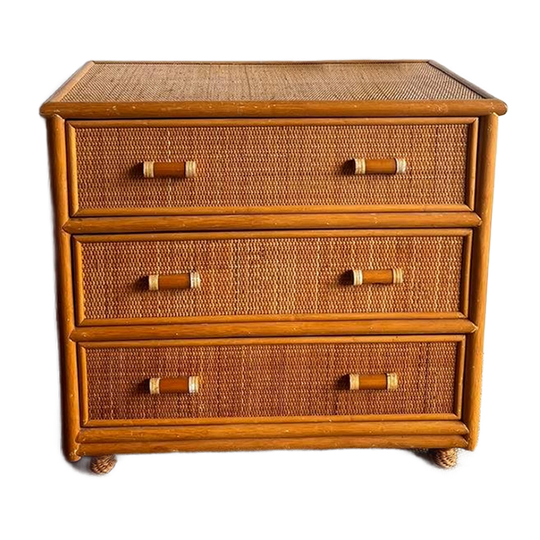 Rotan Ladekast Commode Vintage 1