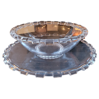 Art Deco Kristallen Bord Met Schaal