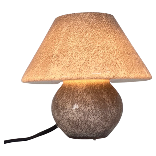 Glass Mushroom Lamp Xs - 1970’s - Italy - Stonelike Glass Outside And Opaline White Inside 1