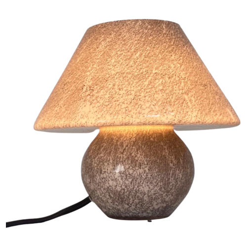 Glass Mushroom Lamp Xs - 1970’S - Italy - Stonelike Glass Outside And Opaline White Inside