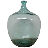 Brocante Glazen Dame Jeanne Vaas Wijnfles, Gistfles Glas 411