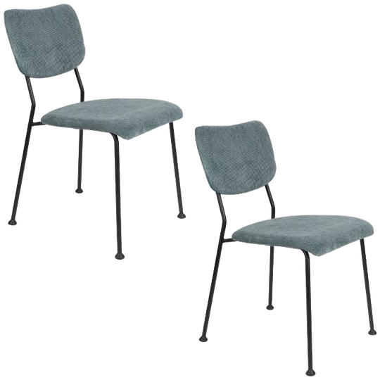 Zuiver | Benson Stoel Grijs | Blauw Set Van 2 1