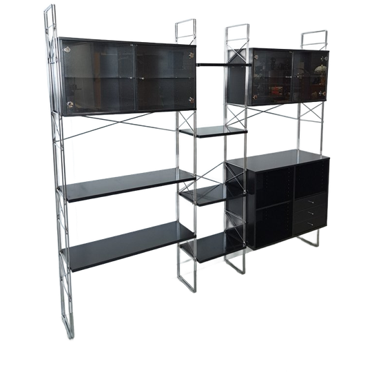 Deens Design Denka Modulaire Kast Met Chromen Houders En Planken 1
