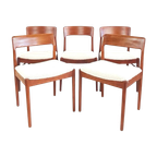 5 Vintage Deense Eettafel Stoelen Nieuw Gestoffeerd Teddy thumbnail 1