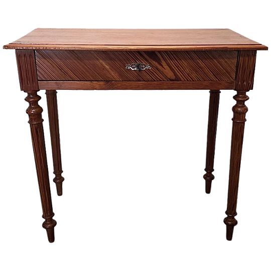Antiek Grenen Tafel Met Lade, Eind 19e Eeuw 1