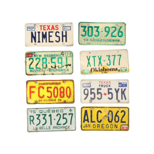 Lot Oude Amerikaanse Nummerplaten Mancave Verzamelitems Jaren 70-90 1