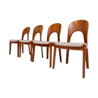 Set Van 4 Niels Koefoed Stoelen Crème, 1960'S