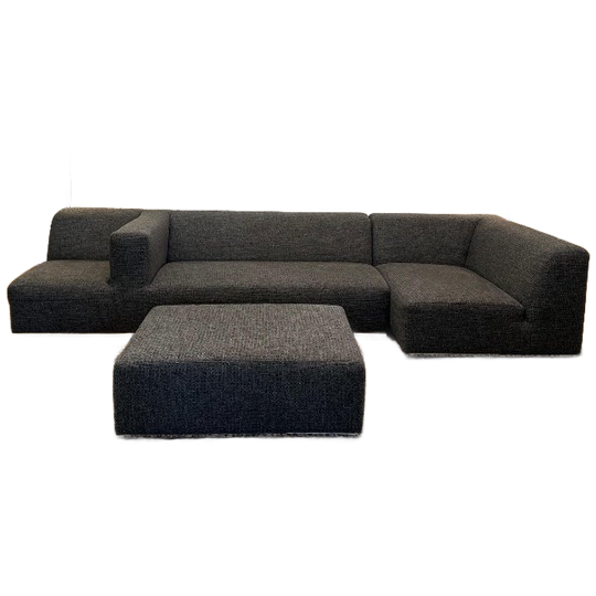 Sur & Plus Modulaire Designbank Grijs – 3-delig + Hocker 1