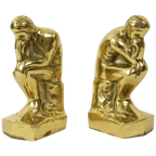 Italiaanse Messing Boekensteunen De Denker Rodin Regina 18cm thumbnail 1