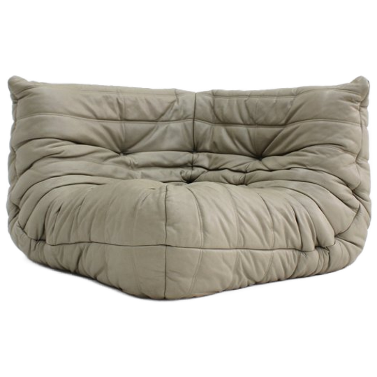 Vintage Togo Corner Armchair Leather By Michel Ducaroy For Ligne Roset 1