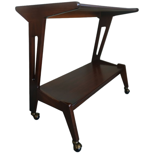 Louis Van Teefellen Jaren 60 Verrijdbare Plantentafel Bijzettafel (trolley) 1