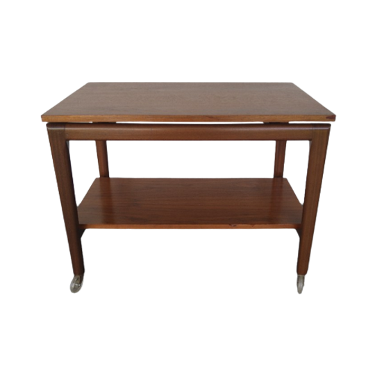 Scandinavisch Teakhouten Vintage Serveerwagen 1