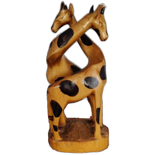 Houten Giraffes In Lieve Pose 1