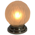 Art Deco Plafondlamp Met Mat Glazen Kap, Jaren 30 thumbnail 1