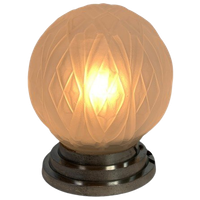 Art Deco Plafondlamp Met Mat Glazen Kap, Jaren 30