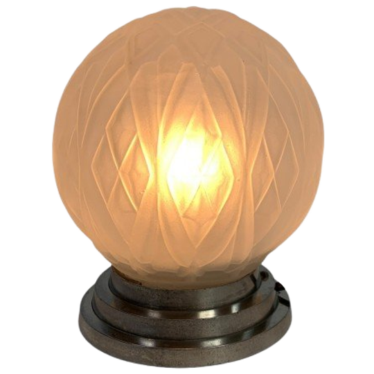 Art Deco Plafondlamp Met Mat Glazen Kap, Jaren 30 1