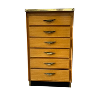 Vintage Mini Houten Ladekast Met Formica Blad