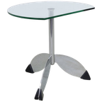 Postmoderne Bijzettafel Metaal & Glas, 1980S thumbnail 1