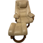 Himolla – Taupe Design Relaxfauteuil Met Hocker (Germany, 1970S) thumbnail 1