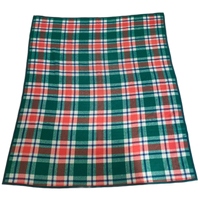 Groene Deken Met Rood Blauw Wit Geblokt (2 Zijdig)