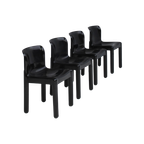 Italian Black Plastic Chairs, Model 4875 Attributed To Carlo Bartoli For Kartell, 1970S thumbnail 1