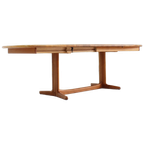 Vintage Deense Ovalen Uitschuifbare Eettafel Tafel Massief Teak 1960S thumbnail 1