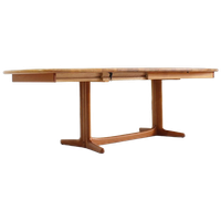 Vintage Deense Ovalen Uitschuifbare Eettafel Tafel Massief Teak 1960s
