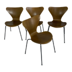 Arne Jacobsen - Fritz Hansen - Butterfly Chair (Very Early Edition) - 1967 - Dark Oak - Set Of 4 thumbnail 1
