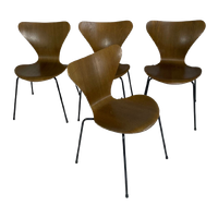 Arne Jacobsen - Fritz Hansen - Butterfly Chair (Very Early Edition) - 1967 - Dark Oak - Set Of 4