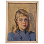 Mari Trappeniers Oud Schilderij Portret Olieverf Op Doek thumbnail 1