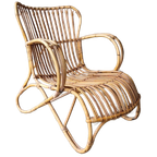 Rohé Noordwolde Belse 8 Bamboe Fauteuil Jaren 50 thumbnail 1