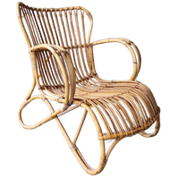 Rohé Noordwolde Belse 8 Bamboe Fauteuil Jaren 50