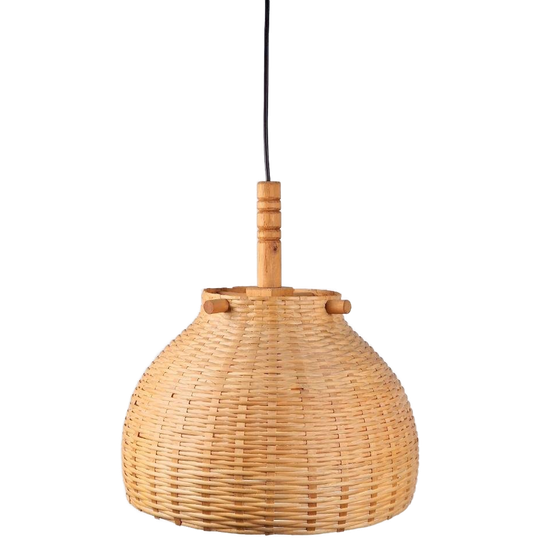 Vintage Riet Rotan Pine Hanglamp Scandinavisch ’60 Japandi 1