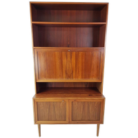 Vintage Deense Wandkast | Boeken | Klep | Palissander Kast