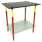 Arlecchino Tafel Met 2 Glasplaten In De Stijl Van Edoardo Poli, Jaren 50 thumbnail 1