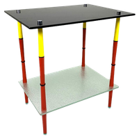 Arlecchino Tafel Met 2 Glasplaten In De Stijl Van Edoardo Poli, Jaren 50