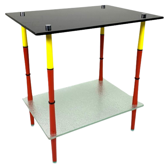 Arlecchino Tafel Met 2 Glasplaten In De Stijl Van Edoardo Poli, Jaren 50 1