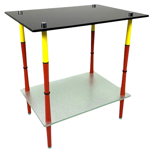 Arlecchino Tafel Met 2 Glasplaten In De Stijl Van Edoardo Poli, Jaren 50