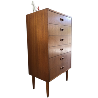 Vintage Zweedse Hoge Teak Ladekast