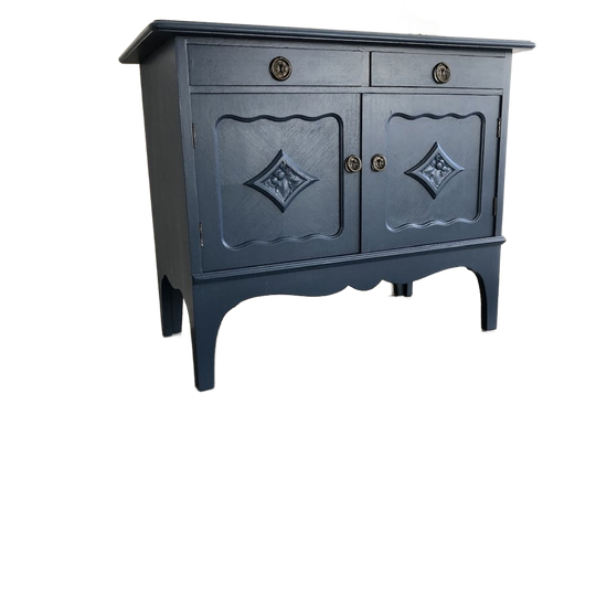 Eikenhouten Kastje Geschilderd In Nordisk Blauw 1