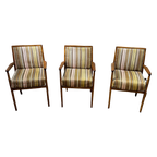 Set Of Three Walnut Arm Rest Chairs thumbnail 1