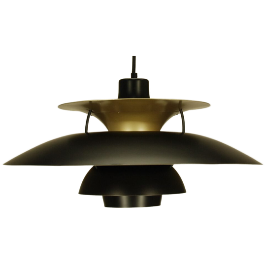 Vintage Louis Poulsen Ph5 | Poul Henningsen | Ph 5 | 'black With Brass Edition' | Gerestaureerd 1