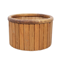 Vintage Planter Eiken Hout Plantenbak Scandinavisch Design