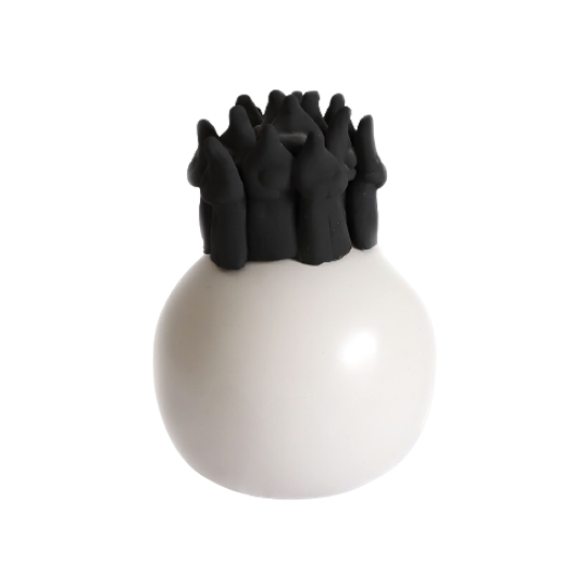 Kunst Object, Aardewerk Bol Met Zwarte Figuren Van Keramiek, Jaren '90 1