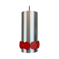 Zeldzame Doria Hanglamp Aluminium Met Rode Schijven