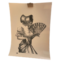 Uknown, Lady With Fan, Monochrom (black And White)