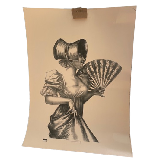 Uknown, Lady With Fan, Monochrom (black And White) 1