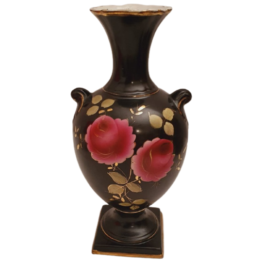 Vaas Blythe Zwart Met Bloemen | Kerst 1