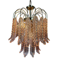 Vintage Kroonluchter – Rosé Leaves – Glas