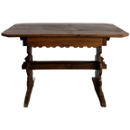 Antique German / Alpine Trestle Table With Drawer thumbnail 1